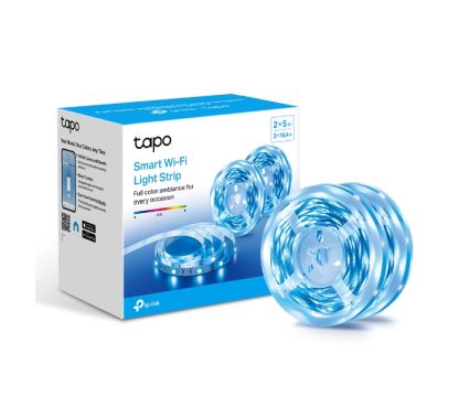 TP-Link Tapo L900-10 Smart Light Strip, Multicolor SPEC: 2.4 GHz Wi-Fi, 802.11b/g/n, two 16.4 ft/5m RGB LED light strips, 12V/1.