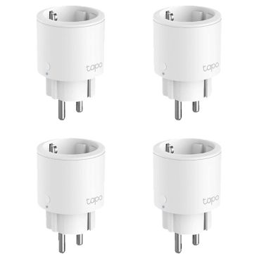 TP-Link Tapo P115(4-pack) Pack de 4 Minienchufes Inteligentes con Monitoreo de Energia, 100-240 V, Carga Máxima 16 A, 50/60 Hz, WiFi 2.4 GHz, Amazon Certified for Humans (FFS), Control por Voz