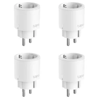 TP-Link Tapo P115(4-pack) Pack de 4 Minienchufes Inteligentes con Monitoreo de Energia, 100-240 V, Carga Máxima 16 A, 50/60 Hz, WiFi 2.4 GHz, Amazon Certified for Humans (FFS), Control por V