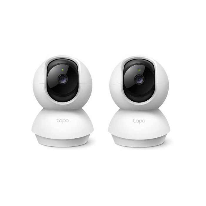 TP-Link TC71(2-pack) - Camara IP WiFi PT Sobremesa, Interior, Resolución 3MP 15fps (2304 x 1296px), Lente Fija (2.8mm), Visión Nocturna IR 9m., Alimentación por Fuente, Ranura MicroSD