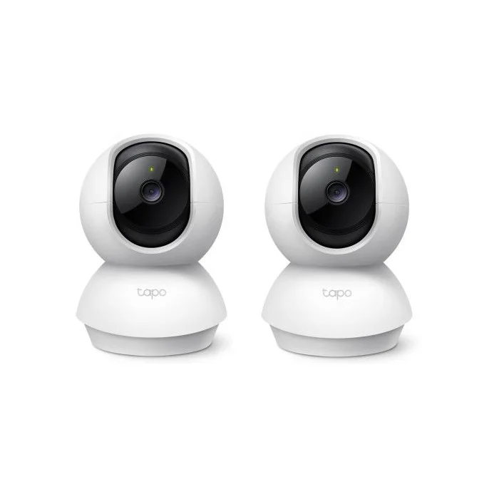 TP-Link TC71(2-pack) - Camara IP WiFi PT Sobremesa, Interior, Resolución 3MP 15fps (2304 x 1296px), Lente Fija (2.8mm), Visión Nocturna IR 9m., Alimentación por Fuente, Ranura MicroSD