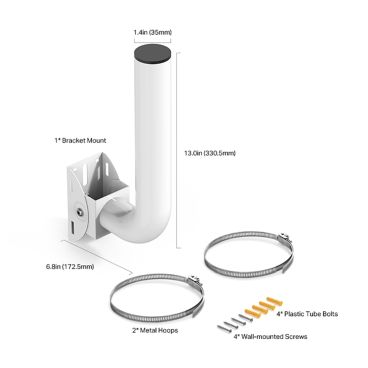 TP-Link TL-APM200 Pole/Wall Mount Kit for Outdoor Access Point Dimensions: 330.5×172.5×49.5 mm FEATURE: Used with outdoor AP, support wall-mounted and pole-mounted installation, and flexibly adjust the installation angle