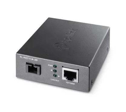 TP-Link TL-FC111A-20 - Conversor de Medios 10/100Mbos RJ45 a Cable de Fibra con Conector SC, BIDI, WDM, hasta 20 Km, 1310nm/1550nm. Requiere en otro extremo TL-FC111B-20