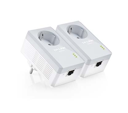 TP-Link TL-PA4010PKIT 500Mbps Nano Powerline Ethernet Adapter Kit, AC Pass-through, HomePlug AV, Twin Pack, Support Multiple IP