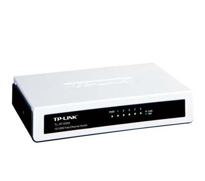 TP-Link TL-SF1005D 5-port 10/100M mini Desktop Switch, 5 10/100M RJ45 ports, Plastic case