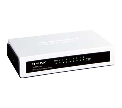 TP-Link TL-SF1008D 8-port 10/100M mini Desktop Switch, 8 10/100M RJ45 ports, Plastic case