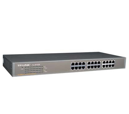 TP-Link TL-SF1024 24-port 10/100M Switch, 24 10/100M RJ45 ports, 1U 19-inch rack-mountable steel case