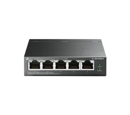 TP-Link TL-SG1005LP Switch Sobremesa de 5 puertos Gigabit con 4 puertos PoE+, carcasa metal, 40W