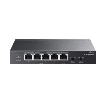 TP-Link TL-SG1005P-PD Switch Gigabit de sobremesa de 5 puertos con 1 puerto PoE++ de entrada y 4 puertos PoE+ de salida PUERTO: 4× puertos Gigabit PoE+ de salida, 1× puerto Gigabit PoE++ de entrada SPEC: Los puertos de sal
