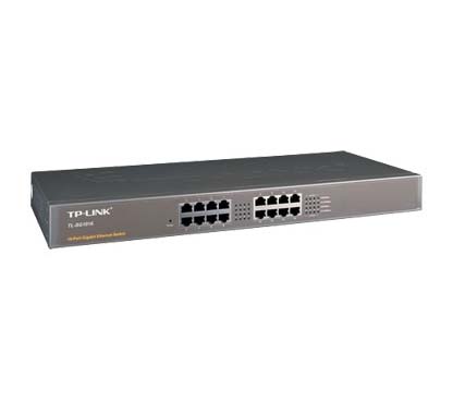 TP-Link TL-SG1016 16-port Gigabit Switch, 16 10/100/1000M RJ45 ports, 1U 19-inch rack-mountable steel case