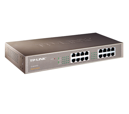 TP-Link TL-SG1016D 16-port Gigabit Desktop/Rackmount Switch, 16 10/100/1000M RJ45 ports, 1U rack-mountable steel case