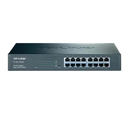 TP-Link TL-SG1016DE Switch Easy Smart de 16 puertos Gigabit, 16 puertos 10/100/1000Mbps RJ45, VLANs basadas en MTU/Puerto/Etique