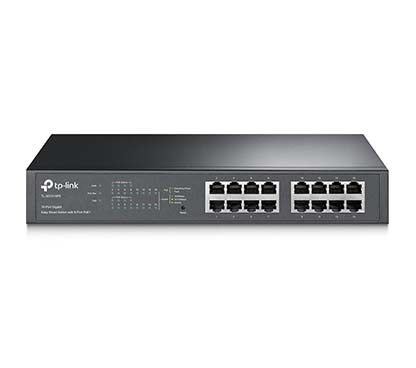 TP-Link TL-SG1016PE 16-Port Gigabit Desktop/Rackmount PoE+ Easy Smart Switch, 16 Gigabit RJ45 ports including 8 PoE+ ports, 110W