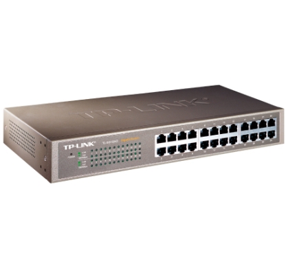 TP-Link TL-SG1024D 24-port Gigabit Desktop/Rachmount Switch, 24 10/100/1000M RJ45 ports, 1U 13-inch rack-mountable steel case