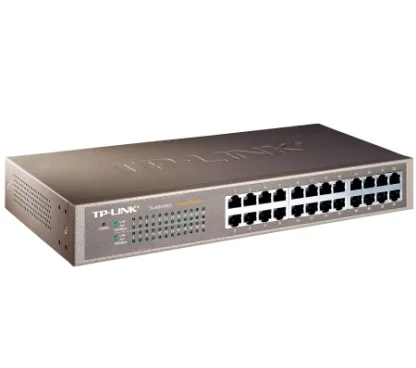 TP-Link TL-SG1024D 24-port Gigabit Desktop/Rachmount Switch, 24 10/100/1000M RJ45 ports, 1U 13-inch rack-mountable steel case