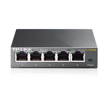 TP-Link TL-SG105E Switch Easy Smart de 5 puertos Gigabit, 5 puertos 10/100/1000Mbps RJ45, VLANs basadas en MTU/Puerto/Etiqueta,