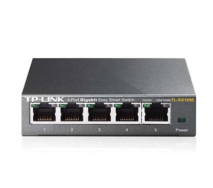 TP-Link TL-SG105E Switch Easy Smart de 5 puertos Gigabit, 5 puertos 10/100/1000Mbps RJ45, VLANs basadas en MTU/Puerto/Etiqueta,