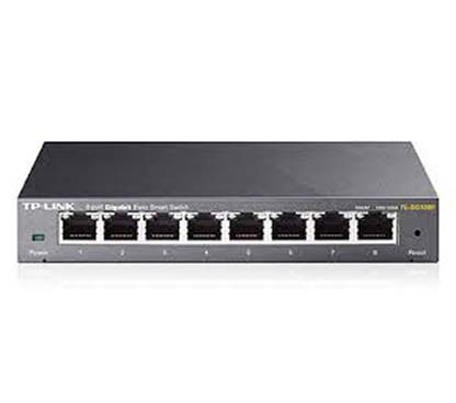 TP-Link TL-SG108E Switch Easy Smart de 8 puertos Gigabit, 8 puertos 10/100/1000Mbps RJ45, VLANs basadas en MTU/Puerto/Etiqueta,
