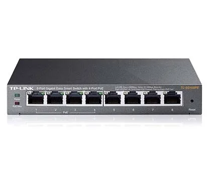 TP-Link TL-SG108PE Switch Easy Smart sobremesa de 8 puertos PoE Gigabit, 8 puertos RJ45 Gigabit incluidos 4 puertos PoE, aliment