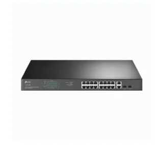TP-Link TL-SG1218MP 18-Port Gigabit Rackmount Switch with 16-Port PoE+ PORT: 16× Gigabit PoE+ Ports, 2× Gigabit Non-PoE Ports, 2