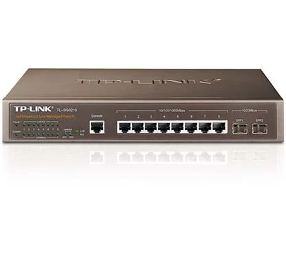TP-Link TL-SG3210 - Switch Ethernet Gestionable L2 Sobremesa y Rack, 8x Puertos 10/100/1000Mbps y 2x Slot SFP, Carcasa de Metal