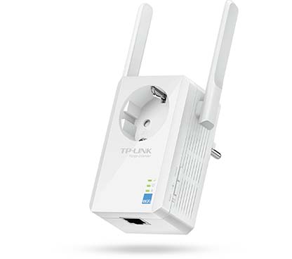 TP-Link TL-WA860RE Extensor de Cobertura Universal Inalámbrico N a 300Mbps para enchufar en Pared con toma adicional de corrient