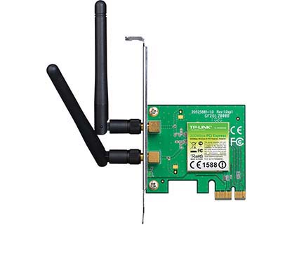 TP-Link TL-WN881ND 300Mbps Wireless N PCI Express Adapter, Atheros, 2T2R, 2.4GHz, 802.11n/g/b, with 2 detachable antennas