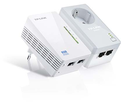 TP-Link TL-WPA4226KIT Kit Extensor Powerline WiFi AV500 a 300 Mbps de 2 puertos incluyendo 1 TL-WPA4220 y 1 TL-PA4020P, 500Mbps