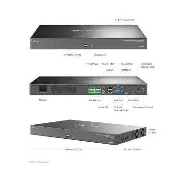 TP-Link VIGI VIGI NVR4032H 32 Channel Network Video Recorder SPEC: H.265+/H.265/H.264+/H.264, Up to 8MP resolution, Decoding capability/16-ch @2MP, 320 Mbps Incoming Bandwidth(up to 32 channels), 4× SATA Interface(up to 40 TB), 2×
