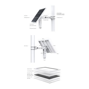 TP-Link VIGI VIGI SP6020 Intelligent Solar Power Supply System Spec?60W/18V_690*516*30mm Solar Panel; 20Ah/3*12VDC Output Battery, More than 500 cycles; Charging Condition:-20?~45? (With intelligent auxiliary heat); Discharging Co