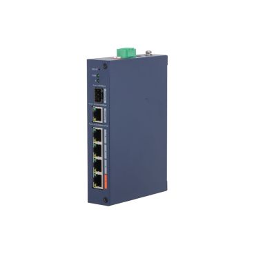Dahua DH-CHS4106-4ET-60 - Switch Industrial Gestionable, 6 Puertos (4x Gbps PoE y 2x Uplink Combo Gbps/SFP), Puertos PoE: 1x PoE++ (60W) y 3x PoE+ (15/30W), PoE Budget 60W, Temperatura de Fu
