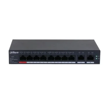 Dahua DH-CS4010-8GT-110-V2 - Switch Gestionable Layer 2, 10 Puertos (8x Gigabit PoE y 2x SFP Gigabit Uplink), Puertos PoE: 1x PoE++, 7x PoE, Hi-PoE hasta 250m. y Budget 110W, Sobremesa o Pared