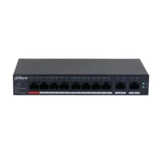 Dahua DH-CS4010-8GT-110-V2 - Switch Gestionable Layer 2, 10 Puertos (8x Gigabit PoE y 2x SFP Gigabit Uplink), Puertos PoE: 1x PoE++, 7x PoE, Hi-PoE hasta 250m. y Budget 110W, Sobremesa o Par