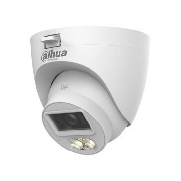Dahua DH-HAC-HDW1500CLQP-IL-A-0280B-S2 - Cámara Analógica Formato Domo, Resistente a Intemperie, Resolución 5MP 25fps (2880×1620px), Lente Fija (2.8mm), Visión Nocturna IR 30m y Luz Blanca,