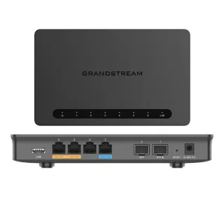 Grandstream GWN7002 Multi-WAN Gigabit VPN Router. 4x puetos GE RJ45, dos de ellos PoE out y uno PoE in). 2x SFP, 1x USB.
