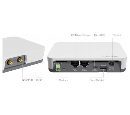Mikrotik (KNOT) RB924i-2nD-BT5&BG77 KNOT -IoT Gateway IoT con CPU de 650MHz, 64MB RAM, 2 puertos Ethernet 10/100Mbps (PoE-in y P