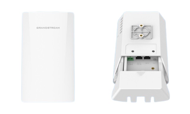 Grandstream GWN7605CLR Punto de acceso Wi-Fi compacto para exteriores, 2x2 Wi-Fi 5, 2x GbE, entrada de 12–24V DC, PoE, IP66