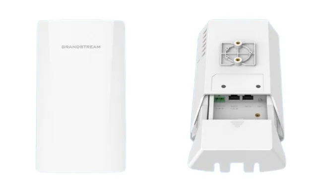 Grandstream GWN7605CLR Punto de acceso Wi-Fi compacto para exteriores, 2x2 Wi-Fi 5, 2x GbE, entrada de 12–24V DC, PoE, IP66