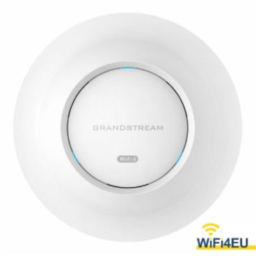 Grandstream GWN7664E Punto de acceso Wifi 6 AX6000 (802.11ax) de interior.4x4:4 MU-MIMO 2,4Ghz y 5Ghz OFDMA. Velocidad:6Gbps. Cobertura:175m. Clientes: 512. Puertos: 2 x 2,5 GbE