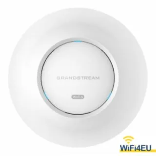 Grandstream GWN7664E Punto de acceso Wifi 6 AX6000 (802.11ax) de interior.4x4:4 MU-MIMO 2,4Ghz y 5Ghz OFDMA. Velocidad:6Gbps. Cobertura:175m. Clientes: 512. Puertos: 2 x 2,5 GbE