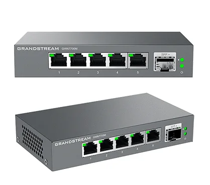 Grandstream GWN7700M Switch no gestionable 2.5G Multi-Gigabit, Puertos: 5 x 2,5GbE RJ45, 1x SFP+, carcasa de metal, PSU 12V/1A