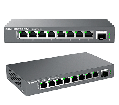 Grandstream GWN7701M Switch no gestionable 2.5G MultiGigabit, Puertos 8x 2,5GbE RJ45, 1 x SFP+, carcasa de metal, 12V/1A PSU