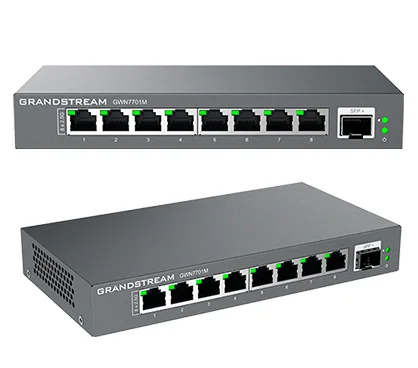 Grandstream GWN7701M Switch no gestionable 2.5G MultiGigabit, Puertos 8x 2,5GbE RJ45, 1 x SFP+, carcasa de metal, 12V/1A PSU