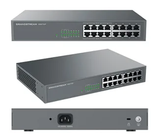 Grandstream GWN7702P Switch no gestionable,16x GbE RJ45,8x PoE (138W) 802.3 af/at. Capacidad switching 32Gbps. Qos,IGMP snoop.Carcasa de metal. Montaje escritorio, pared y rack.