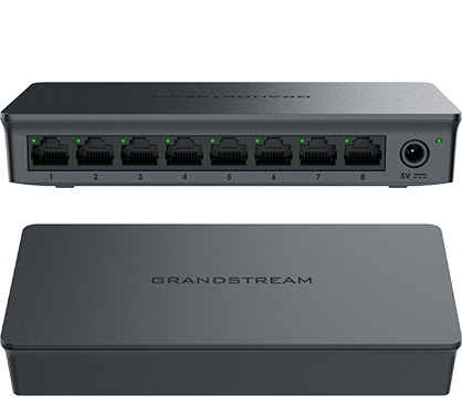 Grandstream GWN7711 Switch gestionable Capa 2. Puertos: 8x GbE. Capacidad de switching 16 Gbps. Cuenta con Qos, IGM Snooping , control de tráfico unicast. Sin ventilador con carcasa de plástico