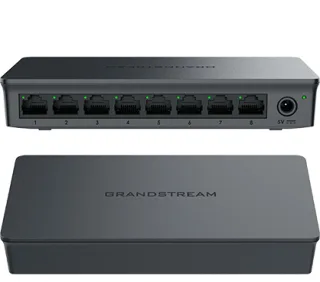 Grandstream GWN7711 Switch gestionable Capa 2. Puertos: 8x GbE. Capacidad de switching 16 Gbps. Cuenta con Qos, IGM Snooping , control de tráfico unicast. Sin ventilador con carcasa de plást