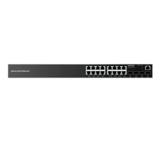 Grandstream GWN7802 Switch gestionable Capa 2+ enracable. Puertos: 16 x GbE RJ45 + 2x SFP, fuente de alimentación integrada 30W. IPV4 e IPV6, VLAN avanzada, Qos, IGMP Snooping