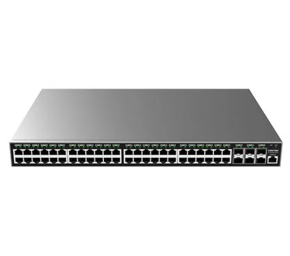 Grandstream GWN7806P Switch gestionable Capa 2+ apilable y enracable. 48 puertos GbE RJ45 con PoE budget de 400W. 6 puertos SFP. Potencia de salida por puerto PoE: >30W. Fuente integrada 400W
