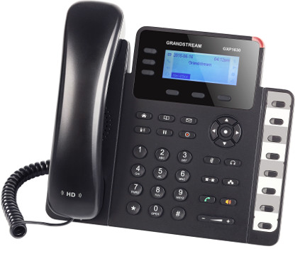 Grandstream GXP1630 Dual switched auto-sensing 10/100/1000 Mbps Ethernet ports, integrated:132 x 64 backlit graphical LCD displa