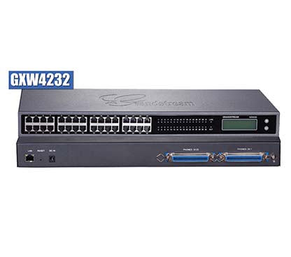 Grandstream GXW4232 Gateway 32 puertos FXS y 2 conectores Telco x50 pin (24+8 pares activos). No gestionable mediante plataforma GDMS.